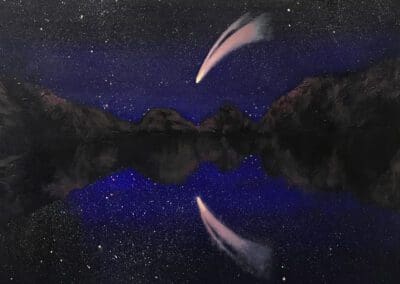 Neowise Descending small oil painting by Claire Cansick