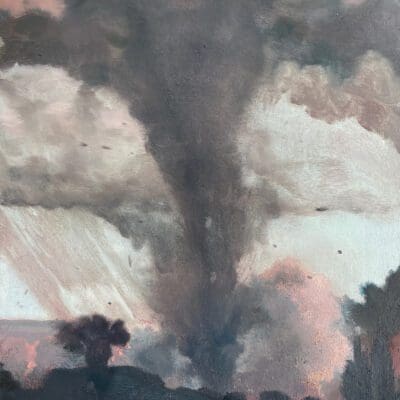 Tornado - oil on wood painting by Claire Cansick