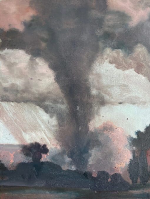 Tornado - oil on wood painting by Claire Cansick