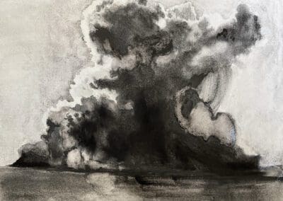 In There Somewhere- charcoal on paper by Claire Cansick