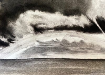 In Rainbows - charcoal on paper by Claire Cansick