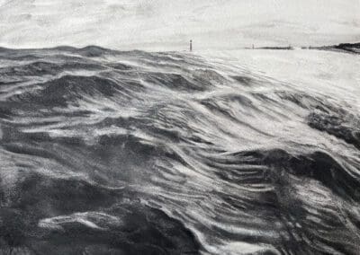 I Can See The Sea X charcoal drawing of a wave by Claire Cansick