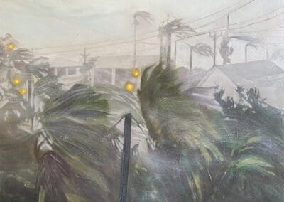 Hurricane Ian Florida 22.09 BBC News painting by Claire Cansick